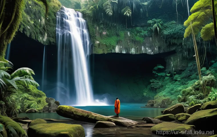 폭포에 대한 신화와 전설 - A breathtaking, mystical waterfall nestled deep within the northern mountains of Pakistan, reminisce...