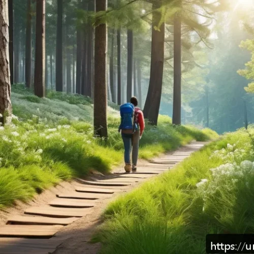 Home 28 폭포와 자연휴양림 코스 - A serene natural forest resort scene in springtime, featuring lush green trees and blooming flowers ...